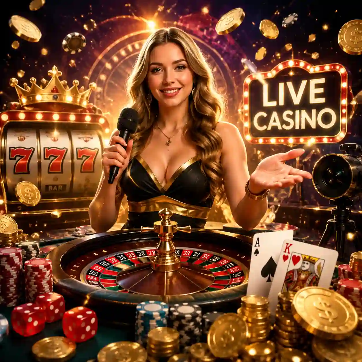 Banner da categoria cassino ao vivo com roleta e blackjack